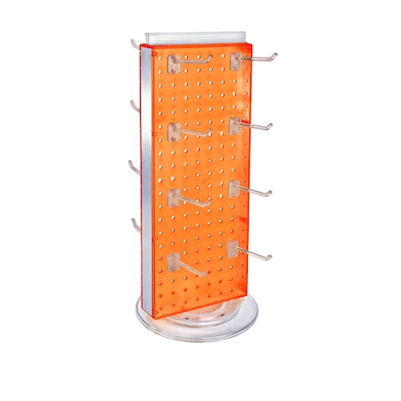 Azar Displays Revolving 8''W x 20.625''H Pegboard Counter Display w/16 4''Hooks 700508-ORG-4C16